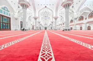 700 reed acrylic mosque carpet with Islamic floral pattern by Pamchal