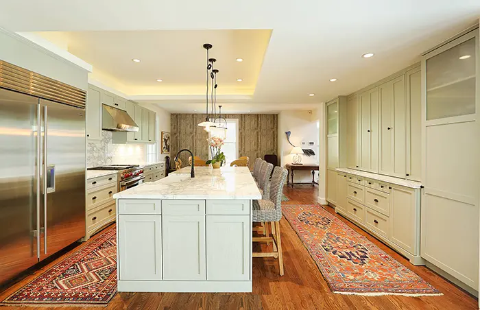 راهنمای انتخاب فرش برای آشپزخانه های اپن یا جزیره ای