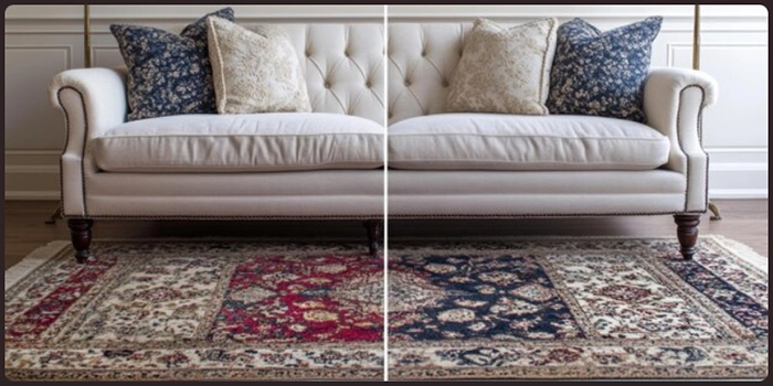 چگونه فرش‌ها با رنگ یا طرح متفاوت کنار هم هماهنگ می‌شوند؟