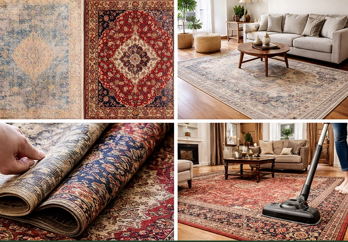 مقایسه ماندگاری رنگ در فرش‌های وینتیج و فرش‌های کلاسیک