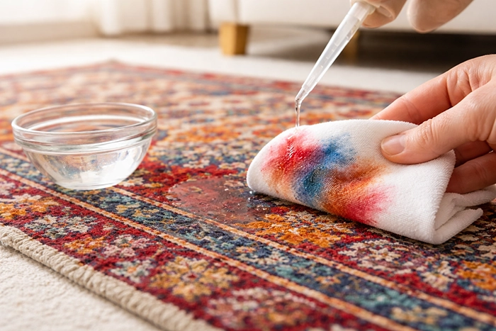 چرا بعضی فرشها سریع رنگ میدهند؟ راههای تست کیفیت رنگ