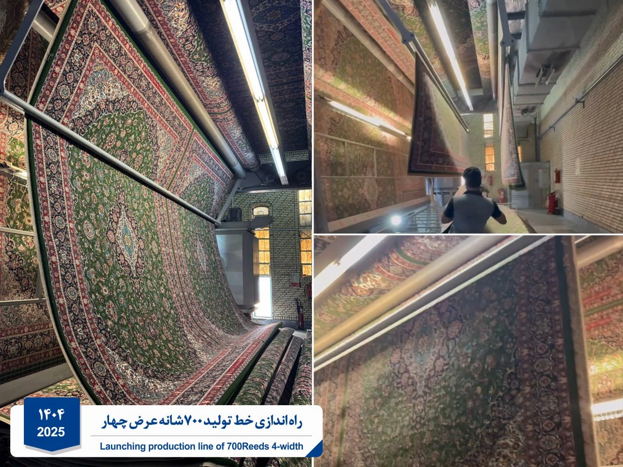 راه‌اندازی خط تولید فرش 700 شانه با عرض 4 متر