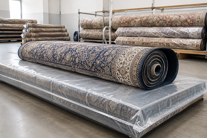 Protecting machine-made carpets from moisture and rot