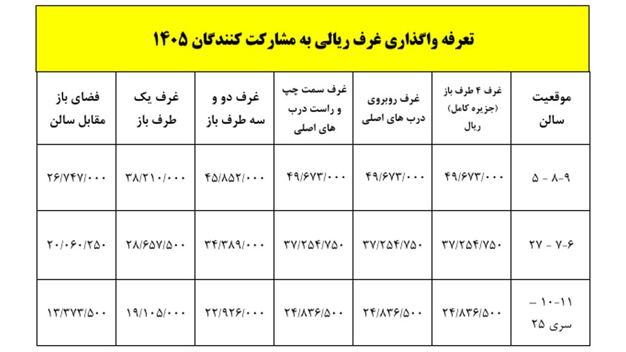 تعرفه اعلامی مجری نمایشگاه فرش ماشینی